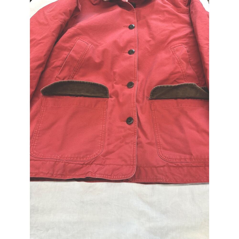 Vintage LL Bean Jacket Womens Red Canvas Quilt Barn Chore Corduroy 0WY29 sizeXL - Picture 12 of 16